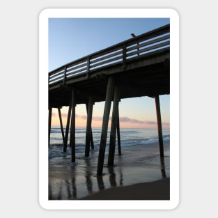 Virginia Beach Pier in the early morning hours Sticker